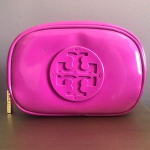 Tory Burch Fuchsia Patent Cosmetic Case